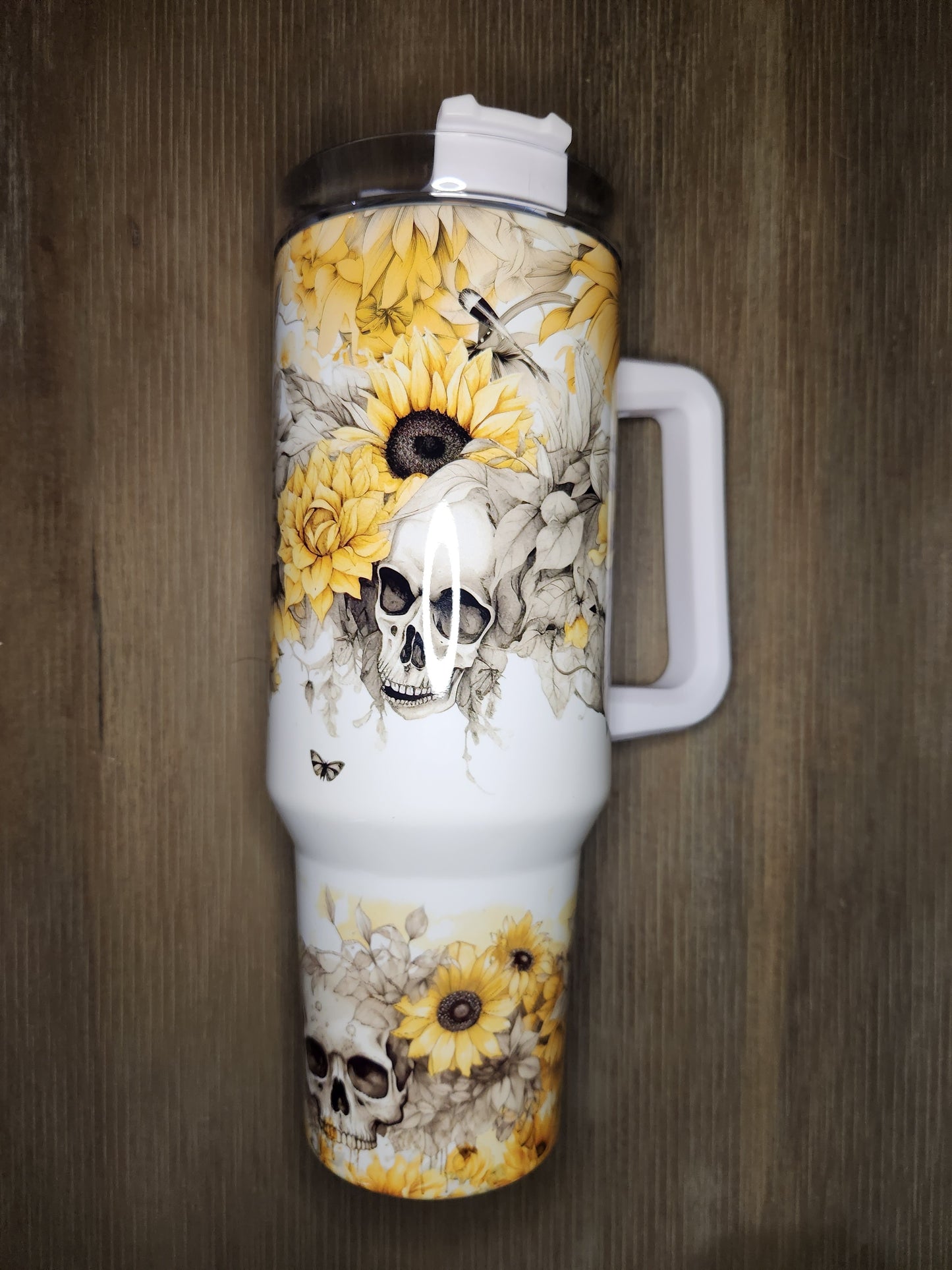 40oz sunflower and skull